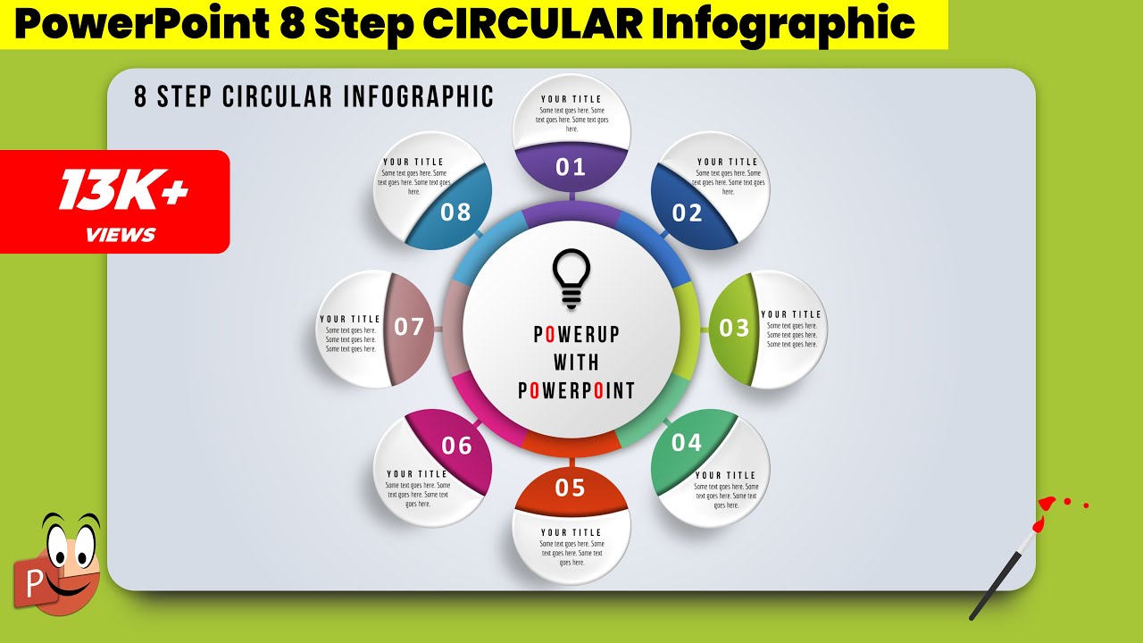 13.[FREE SLIDE] PowerPoint 8 Step CIRCULAR infographic-8 Options, Steps, Process Presentation