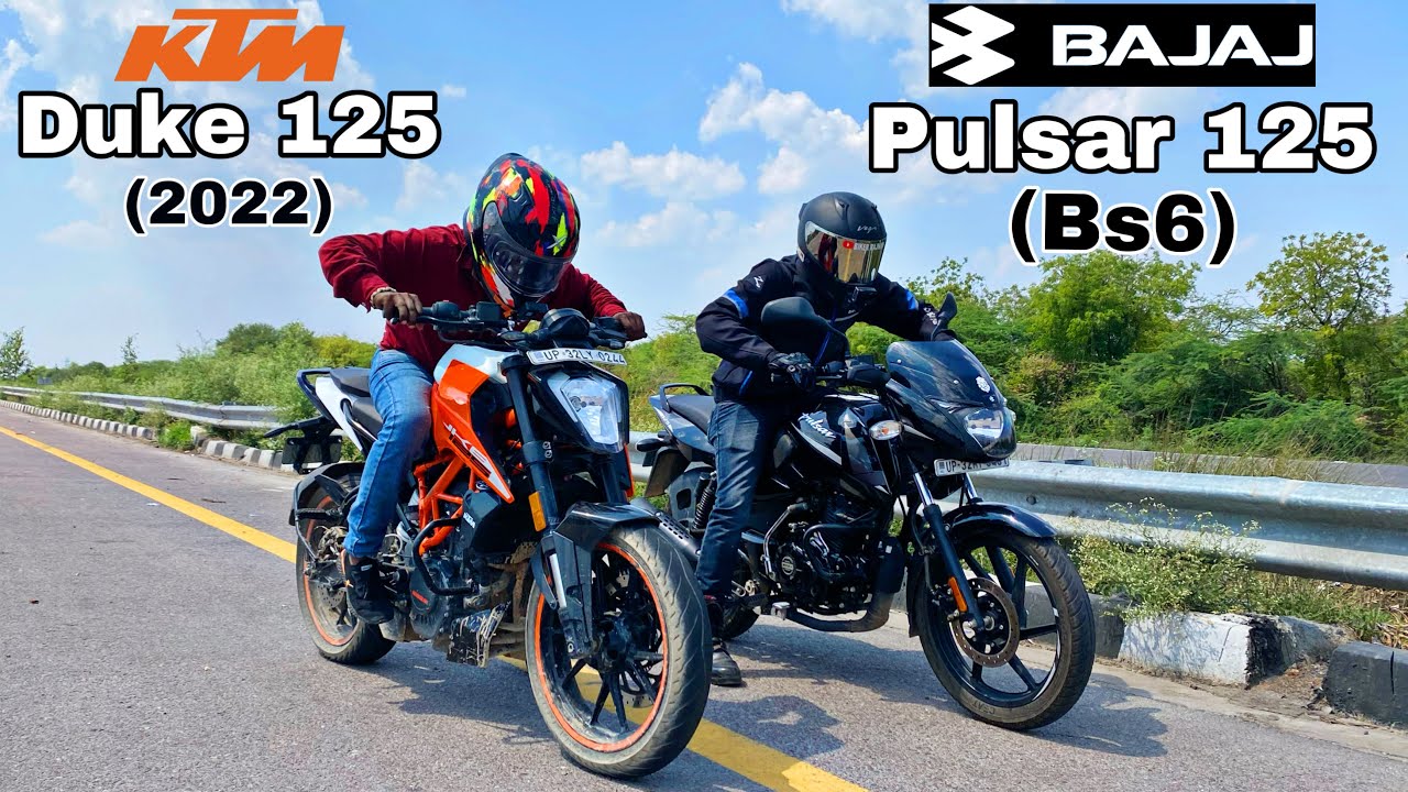 KTM duke 125  (2022) vs Bajaj pulsar 125 bs6 || Drag Race || Race till their potential