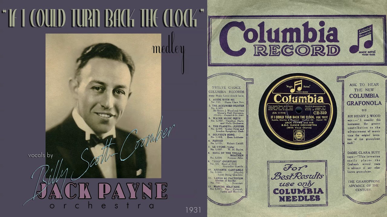 1931, If I Could Turn Back the Clock, Moonlight Saving Time, Jack Payne Orch. medley, HD 78rpm