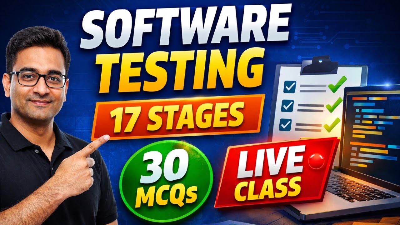 Complete Software Testing Roadmap (17 Stages) 🚀 | Live Computer Science Class | 30 MCQs