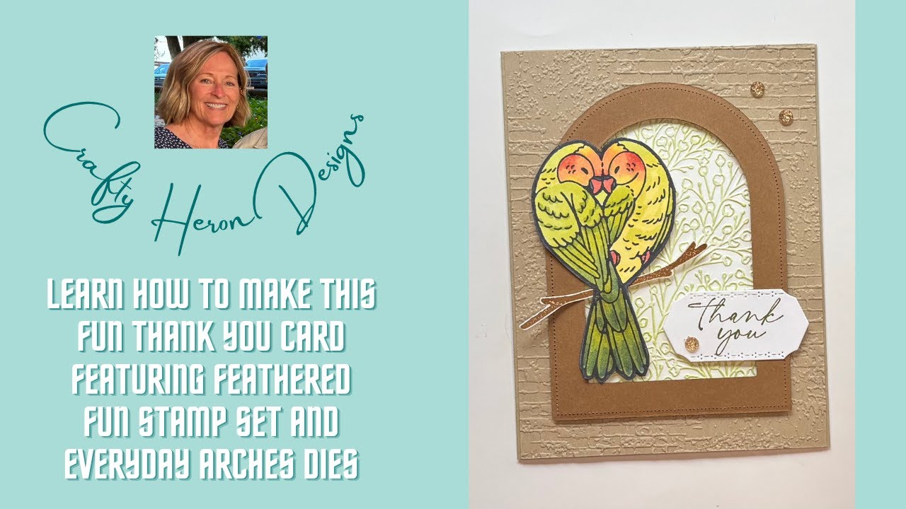 Feathered Fun Arches Thank You Card