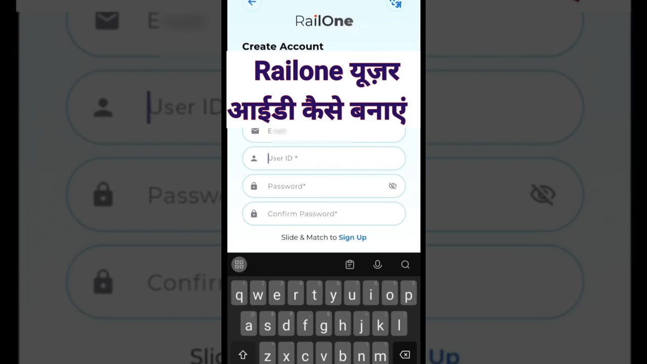 How to create RailOne ID | How to create RailOne account |