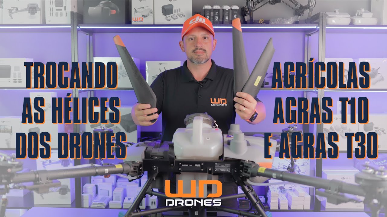 Substituindo as hélices dos drones de pulverização DJI Agras T10 e T30