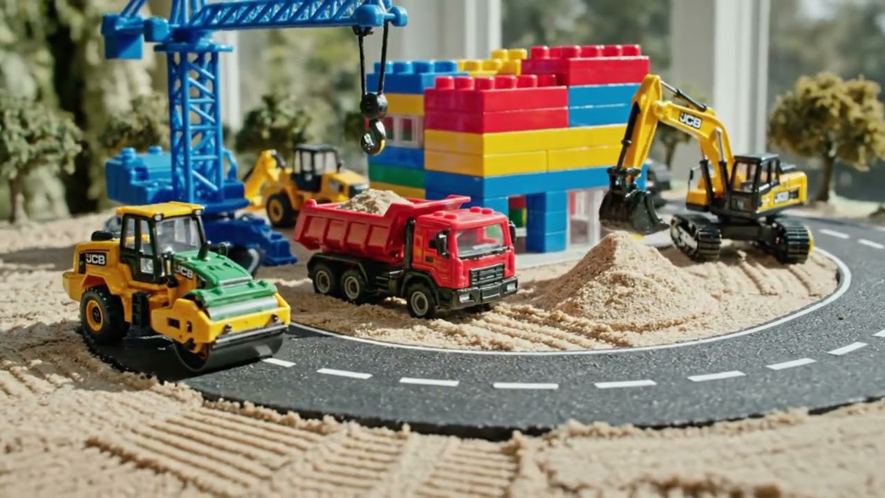 Rescue construction vehicles with crane truck | Police car and truck toy stories | kittu tv jcb