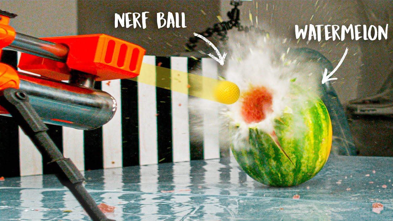 World's Most Powerful NERF Blaster vs Watermelon