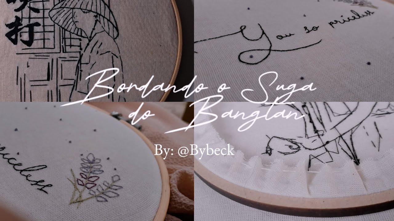 #2 VLOG ART | TUTORIAL | bordado do INICIO ao FIM | Suga of BTS |  #embroidery @Delinearbordados