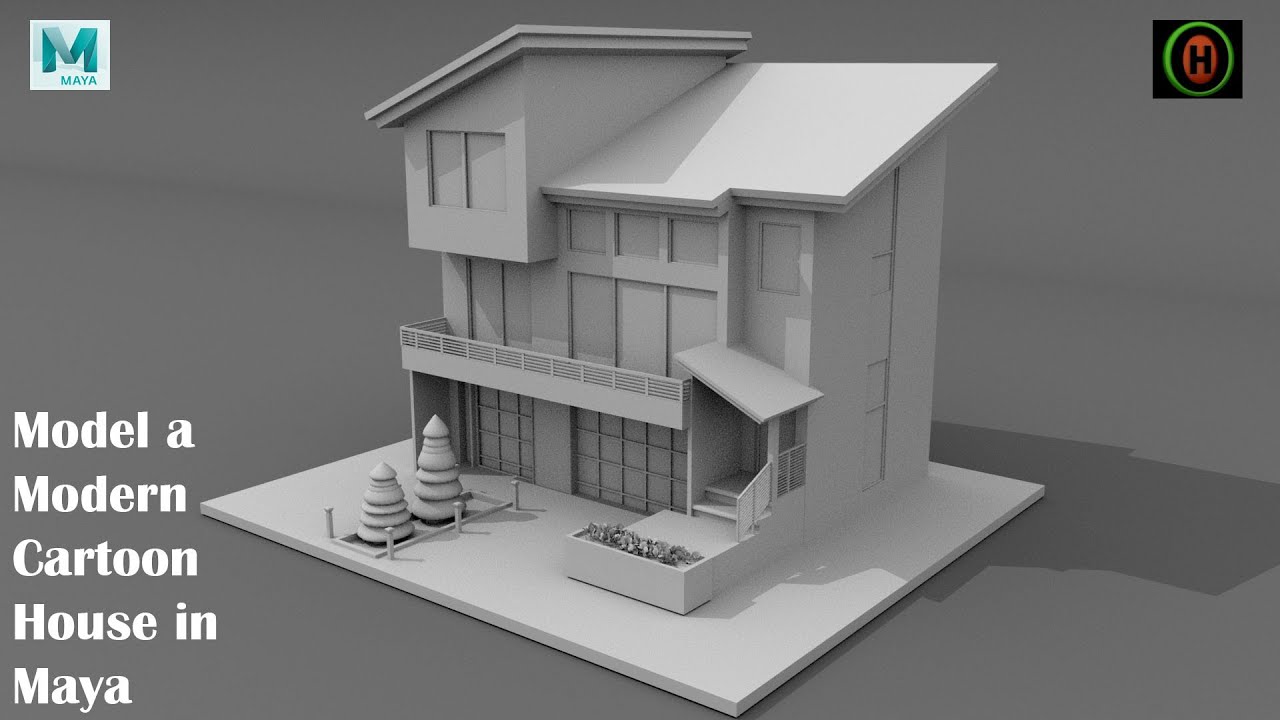 Autodesk Maya | How to Model a Modern Cartoon House | M#6.