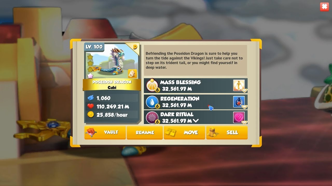 #DML Upgraded POSEIDON Dragon to level 100 - Dragon Mania Legends