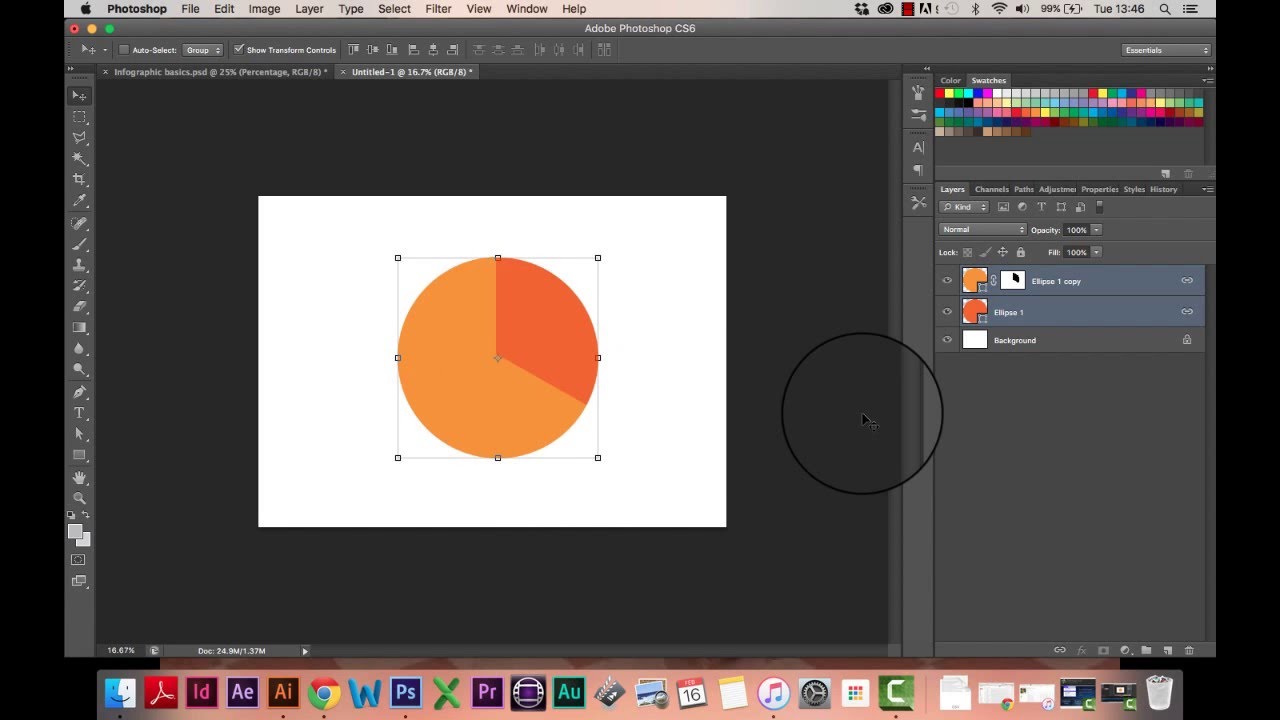INFOGRAPHIC TUTORIAL PART 1 - How to draw a pie chart in Photoshop