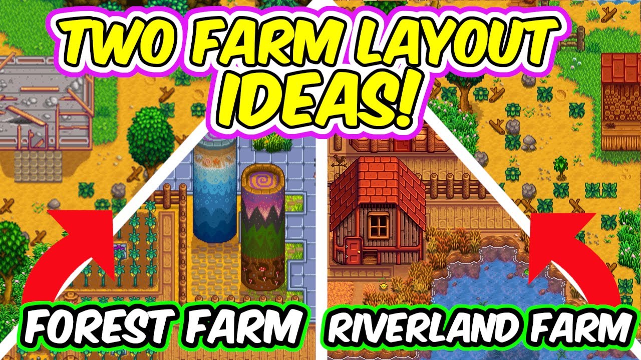 ИДЕИ ДЛЯ ПЛАНИРОВКИ ФЕРМЫ В ЛЕСУ И РЕЧНОЙ СТРАНЕ! | Планировки ферм Stardew Valley