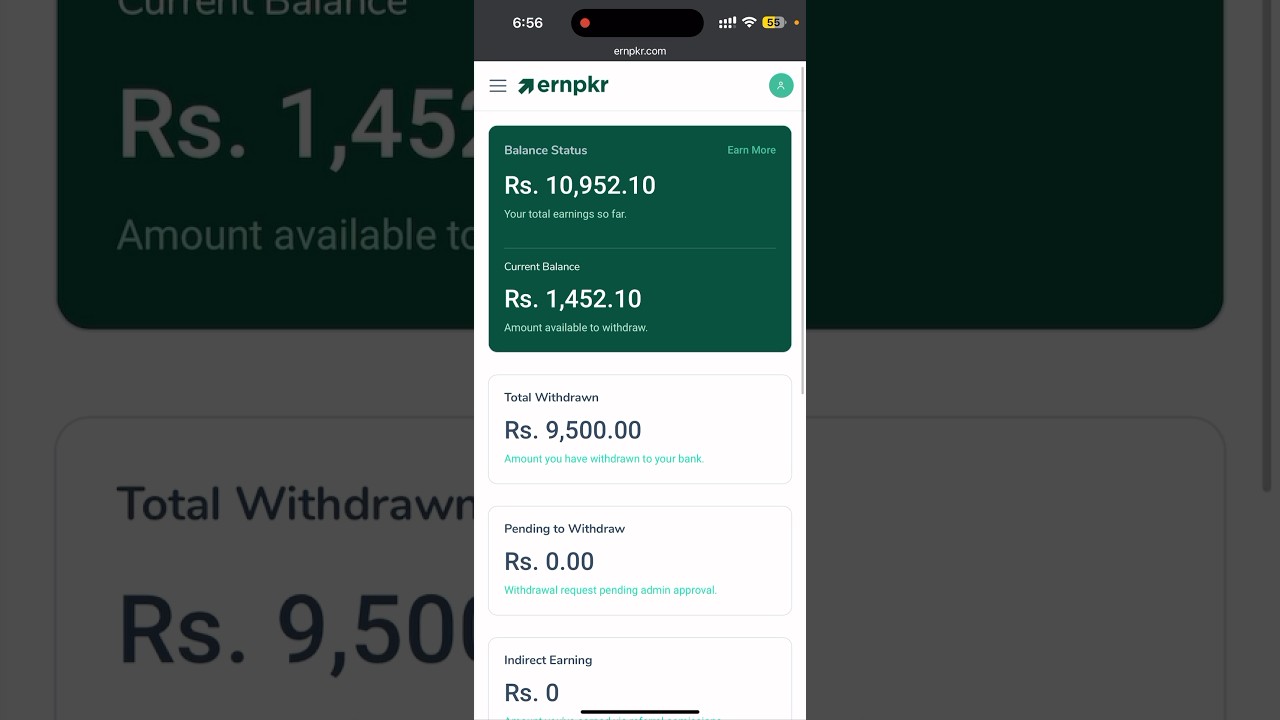Ernpkr Online Earning Ads watch 1 ad = 10 Pkr