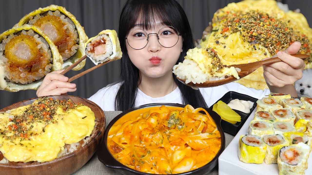 Пибимпаб, ттокпокки, кимбапㅣMukbang ASMR