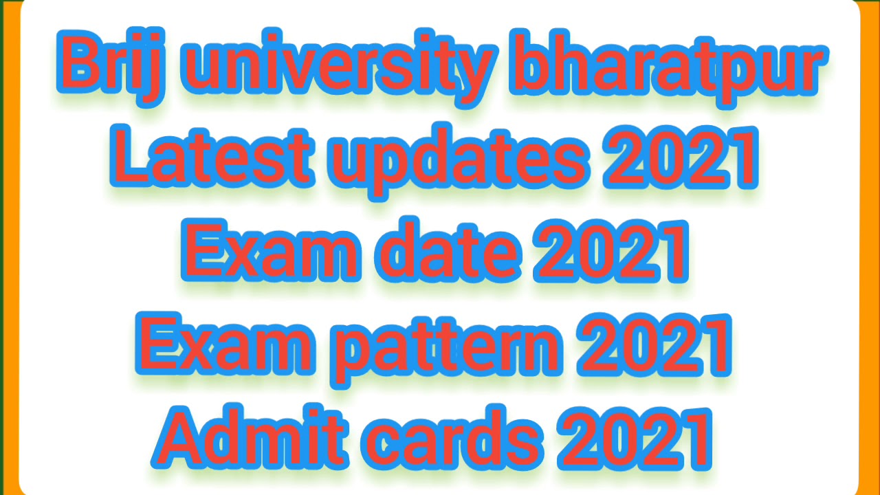 msbu admit card 2021 || msbu final year exam 2021 time table || brij university exam latest updates