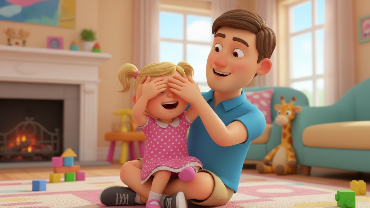 Peekaboo Song with Dad 👨‍👧 | Fun Family Nursery Rhyme for Kids | Playful Sing-Along