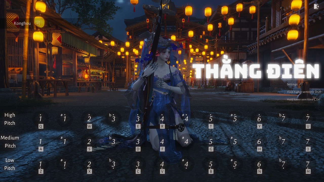 Where Winds Meet Instruments Konghou | Thằng Điên | VN Theme Song
