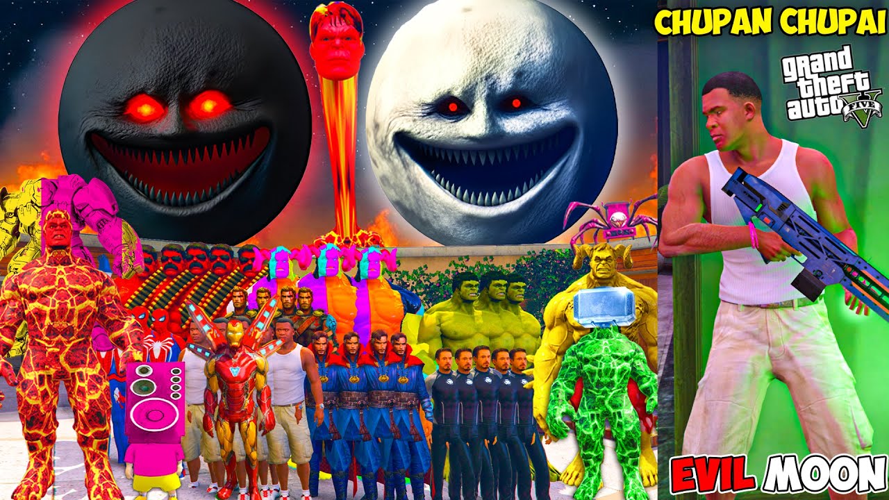 The Moon Wakes up & Plays Chupan Chupai With Franklin & Shinchan in GTA 5