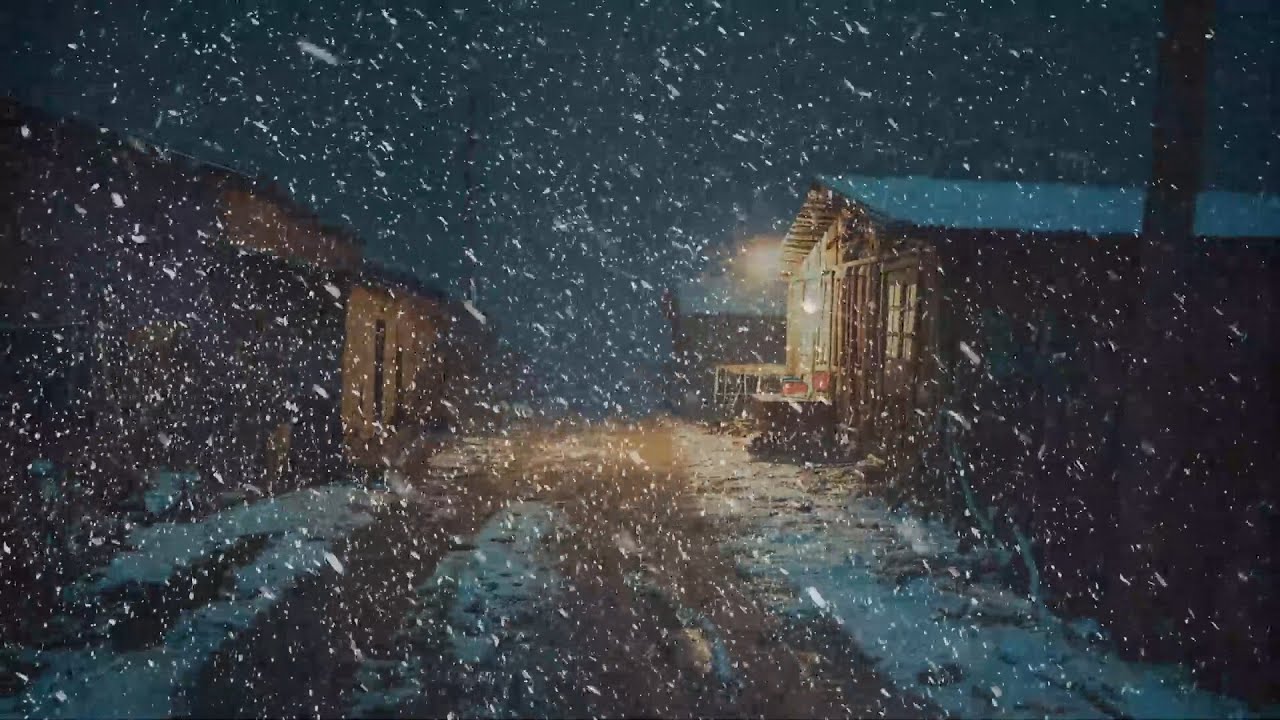 Heavy Blizzard Sounds for Sleep ❄️ 3 Hours of Snowy Night Ambiance in a Cozy Winter Village