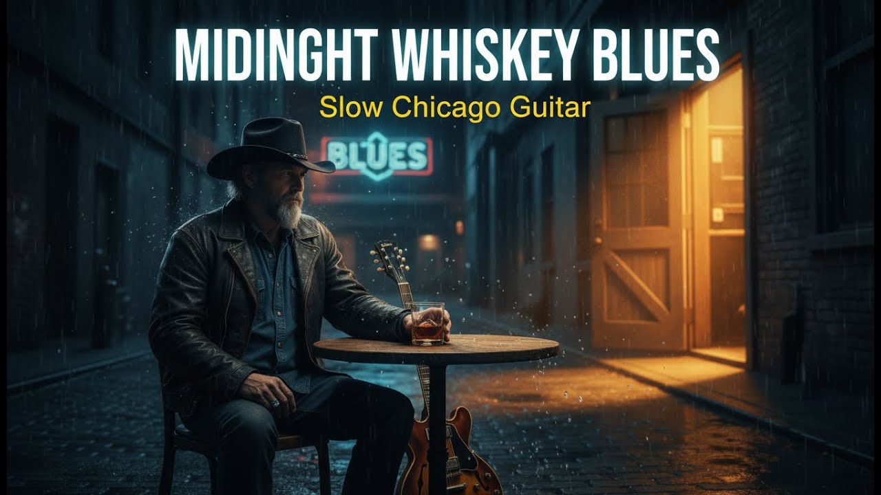 Midnight Whiskey Blues – Slow Chicago Guitar for Late Night Relax & Sleep🌙🎸