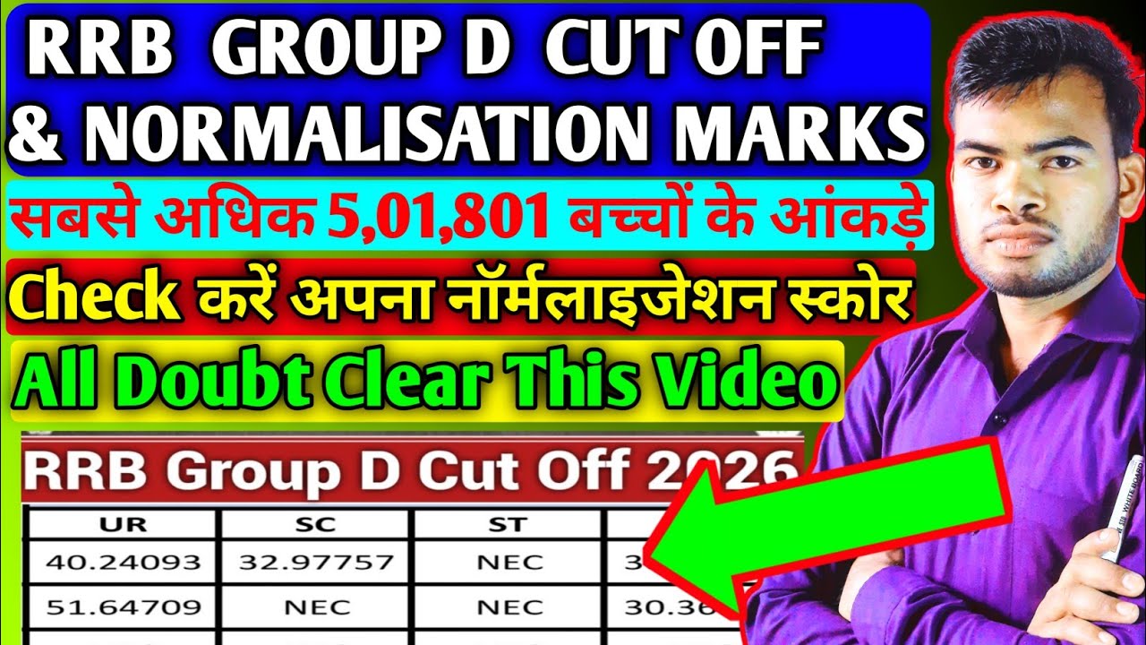RRB GROUP D CUT OFF & NORMALISATION MARKS | GROUP D CUT OFF | #groupd #rrbgroupd #rwa #railway |