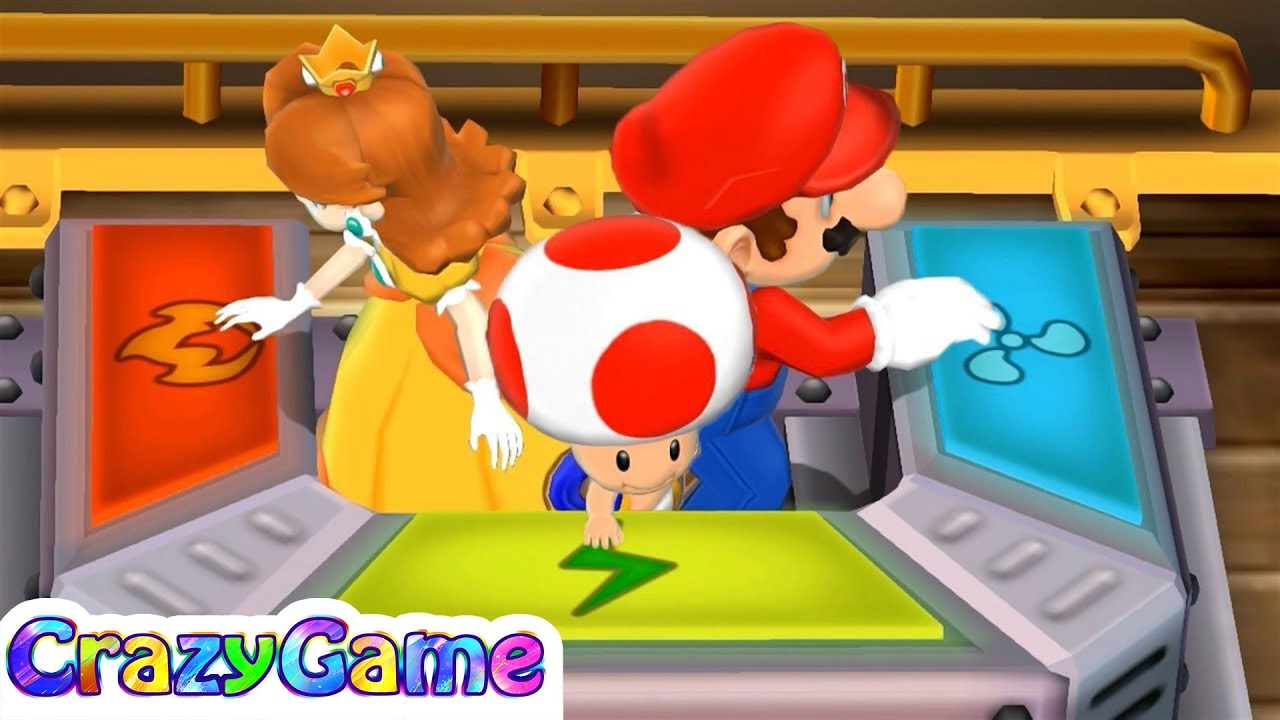 Mario Party 9 Step It Up - Daisy v Team Mario, Toad, Wario Player Master Difficult |Crazygaminghub
