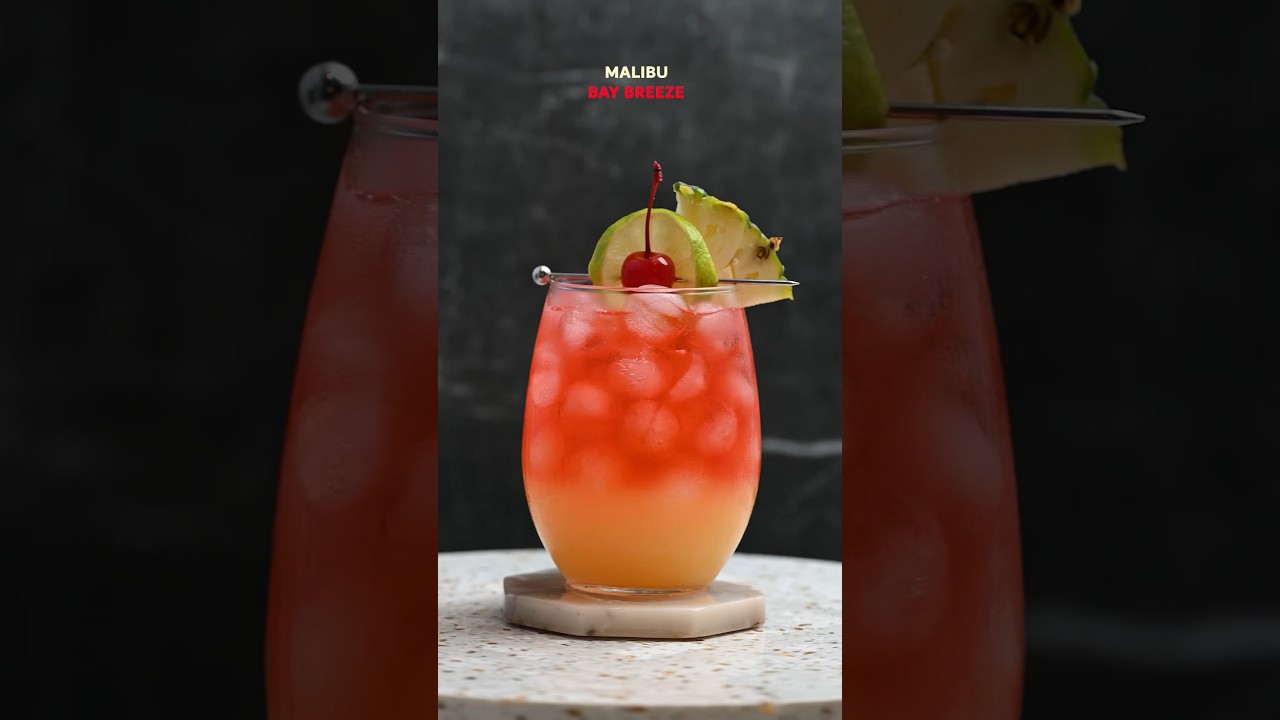 Malibu Bay Breeze 🥥🌴#malibu #bar #cocktails #cocktail time