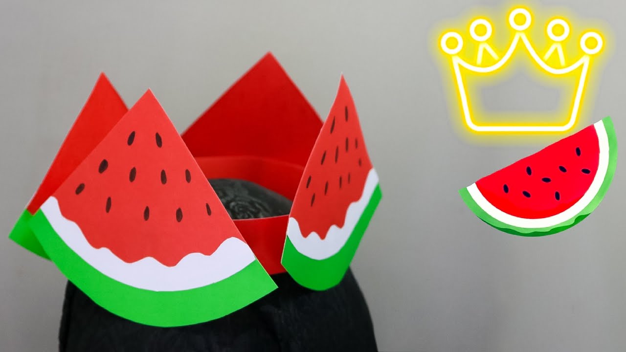 Ide kreatif topi hiasan kepala merah putih mahkota semangka untuk siswa baru 17 Agustus