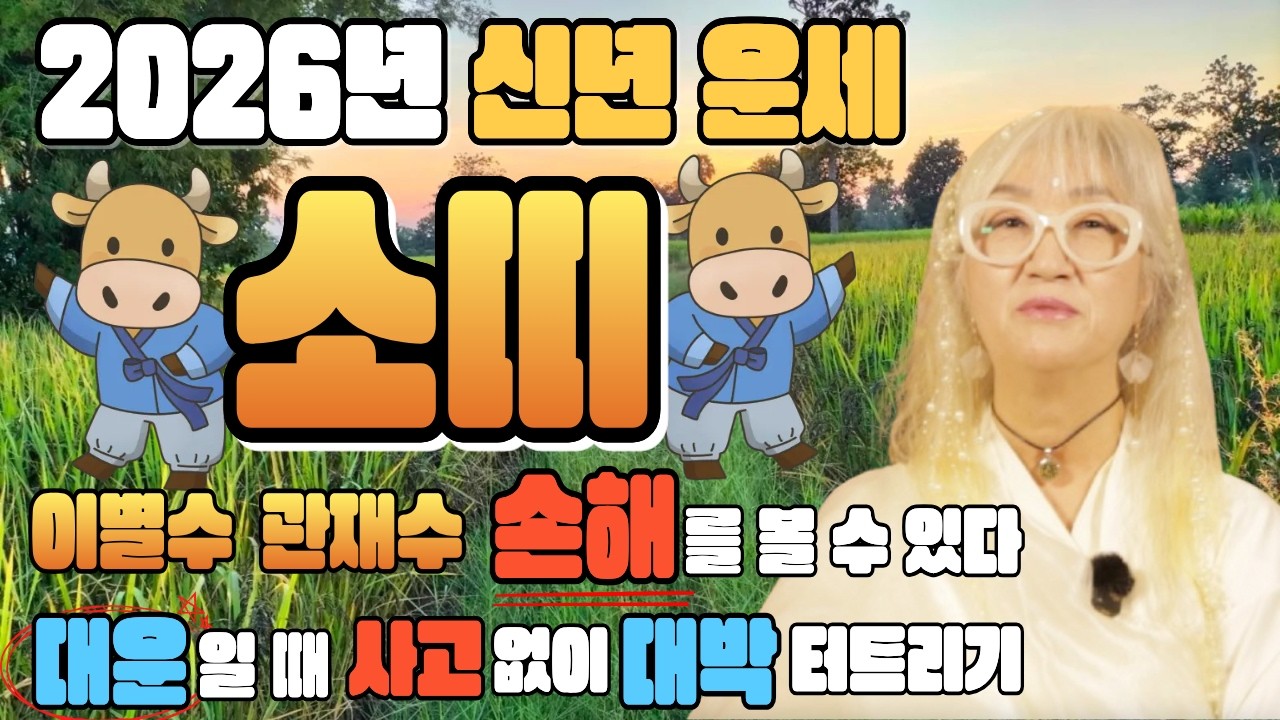 🐂2026년 소띠 신년운세🐂 _ 관재구설에 엮일 수 있지만 대운의 기운이 들어왔다!!