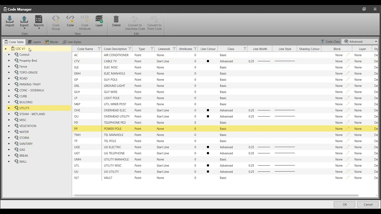 Leica Infinity - Create Code List for Leica Captivate