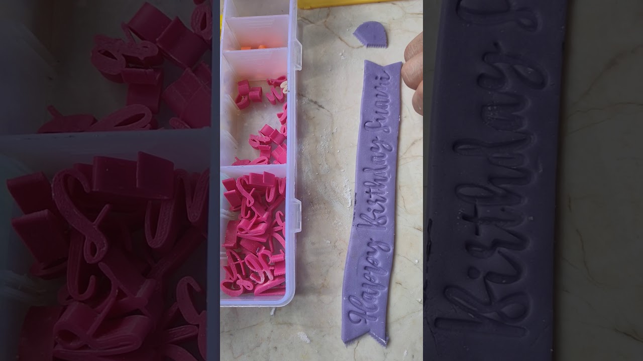 Cara membuat tulisan gold fondant menggunakan stamp letter