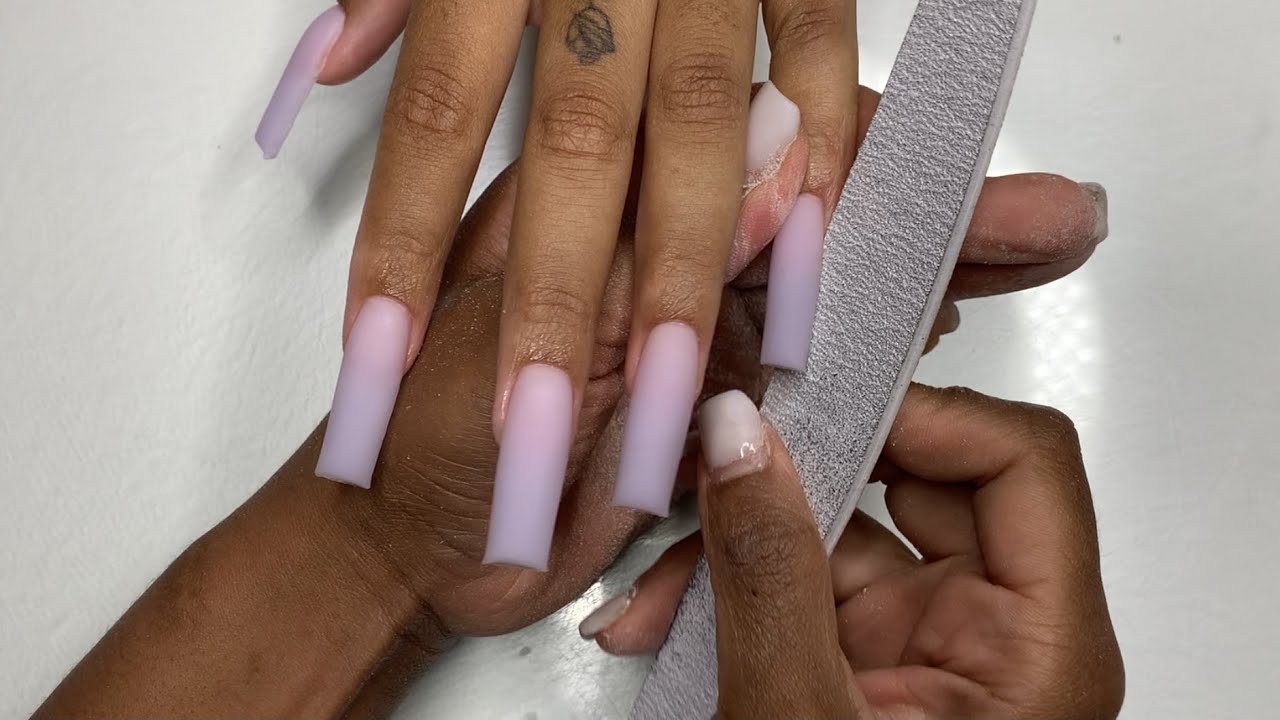 Long Outline French Acrylic Nail