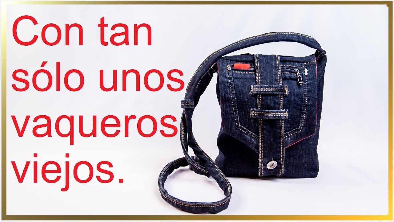 Fijate cómo puedes aprovechar unos vaqueros viejos y crear un bolso nuevos una idea útil y práctica.