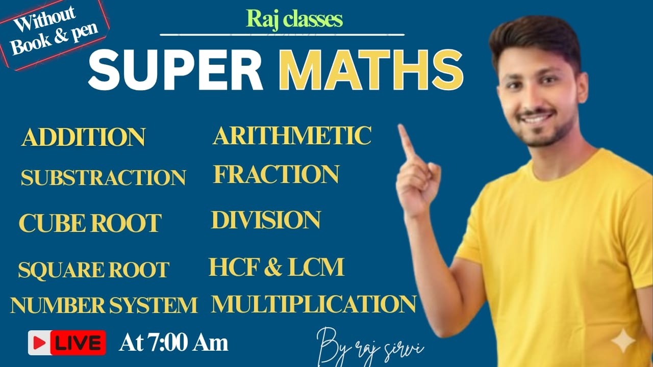 🔴 Super maths for all exams | Simplifications &  No. series | Arithmatic &   Fraction by Raj sirvi