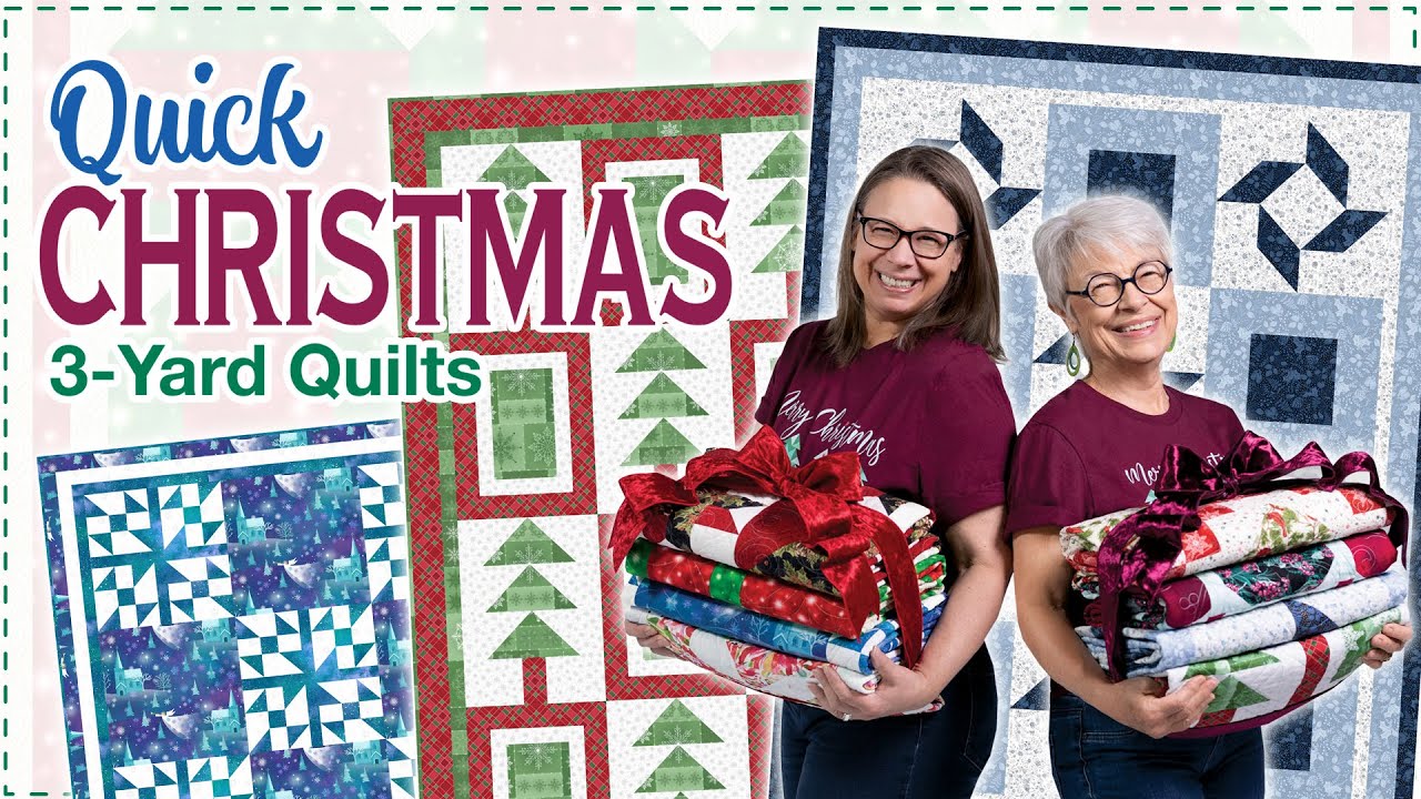 8 New Quick Christmas Quilts – New 3-Yard Quilt Book!