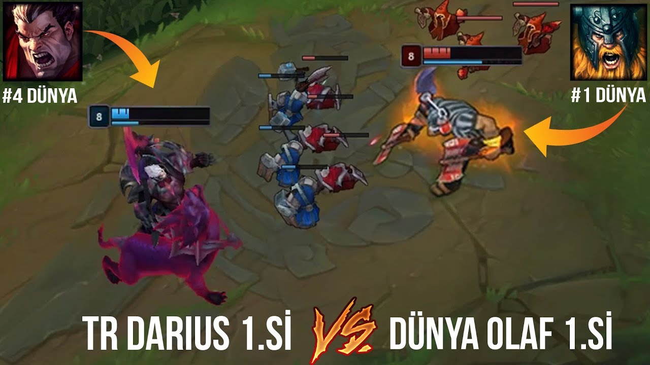 &Uuml;ST KORİDORUN KRALI KİM OLACAK? D&Uuml;NYA OLAF 1.si vs TR DARIUS 1.si. LoL Pit