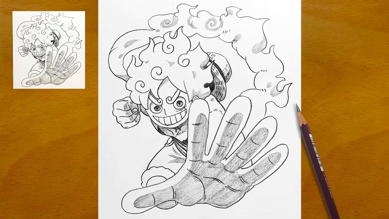 How to Draw Luffy Gear 5 Step by Step || One Piece Pencil Art || Anime Drawing