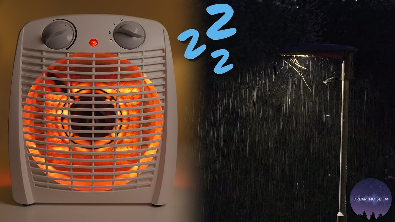 Fan Heater Noise And Rain Sounds for Sleeping 😴 - Black Screen