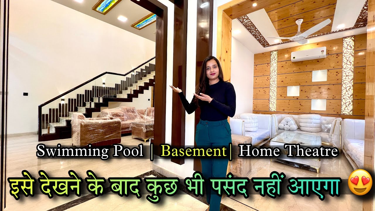 Inside 66X40 😱Beautiful 5BHK House with Swimming Pool, Basement😍Home Theatre❤️Malviya Nagar Jaipur