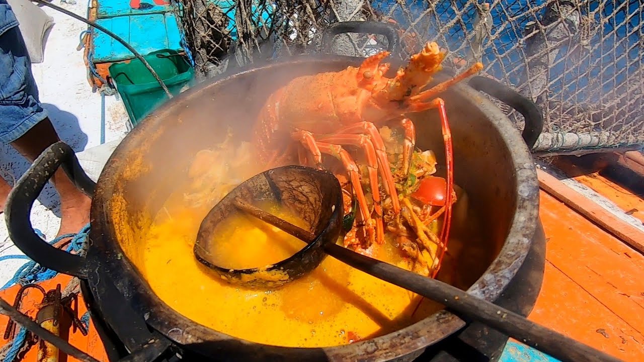 PESQUEI E PREPAREI FRUTOS DO MAR, LAGOSTA E POLVO(Catch and cook)