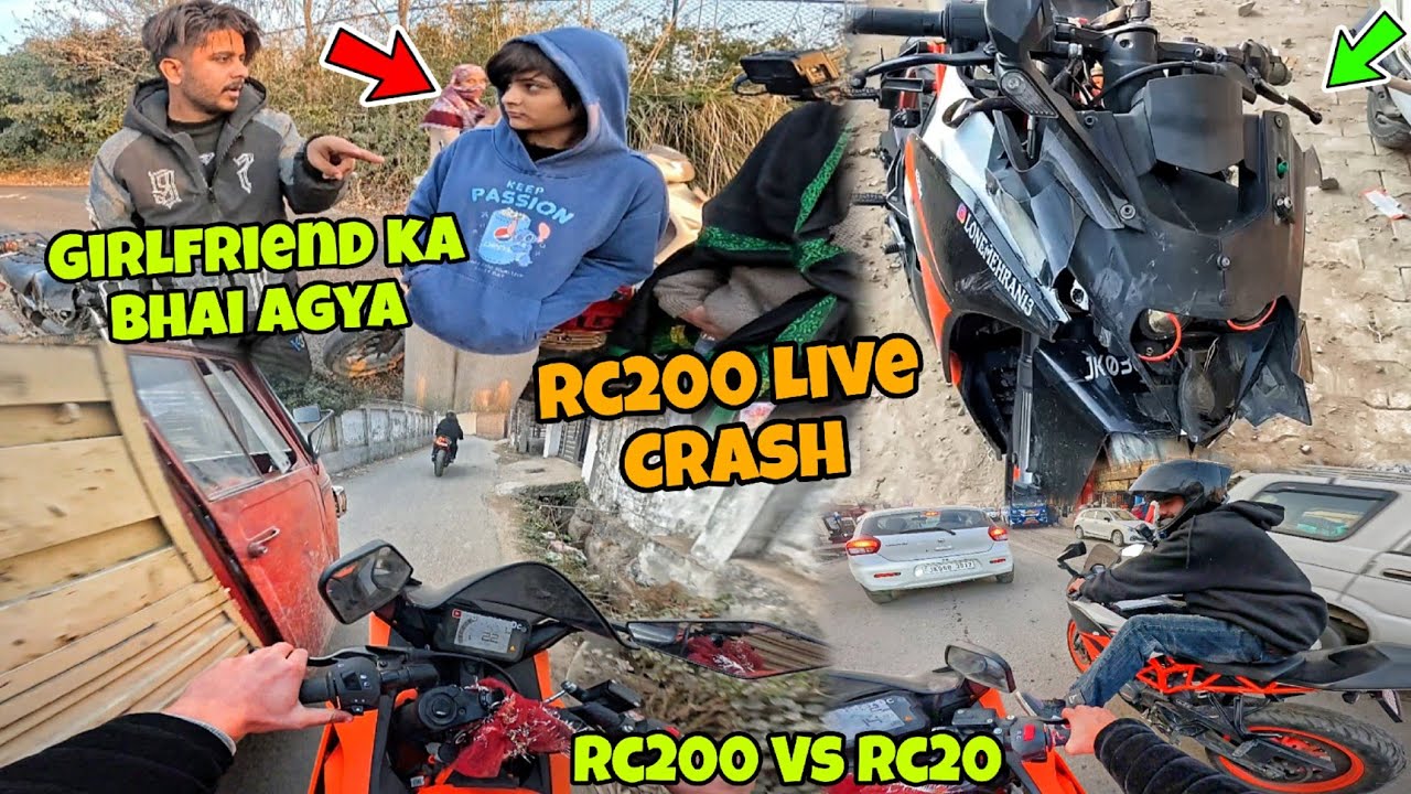 CRASH😭|| Girlfriend Ka Bhai Agya😰 || Live Crash KTM Rc200💔 Hyper Ride