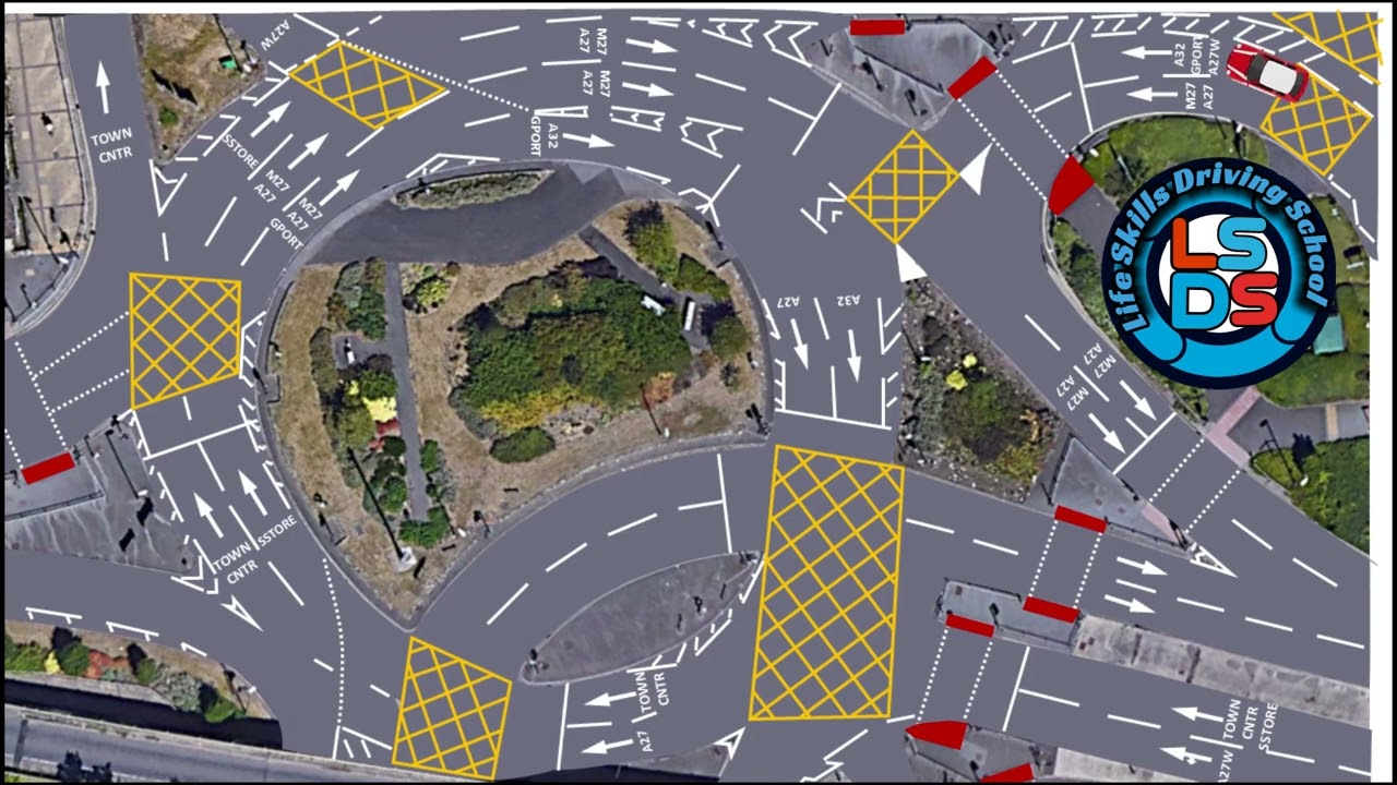 Fareham Market Roundabout. Correct lane positioning