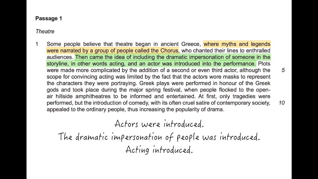 O Level English Language Summary Task Part 1