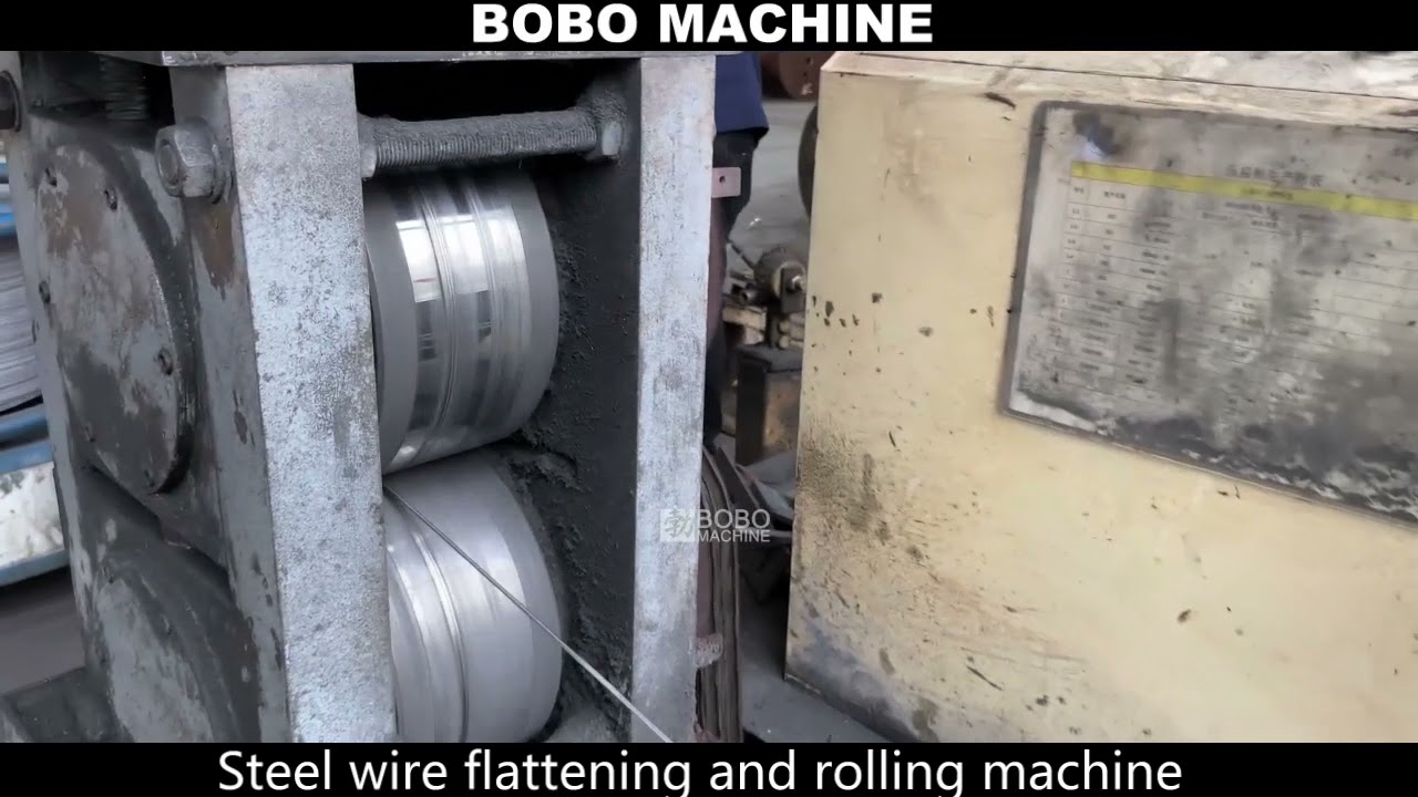 Steel wire flattening and rolling machine with carbide roller