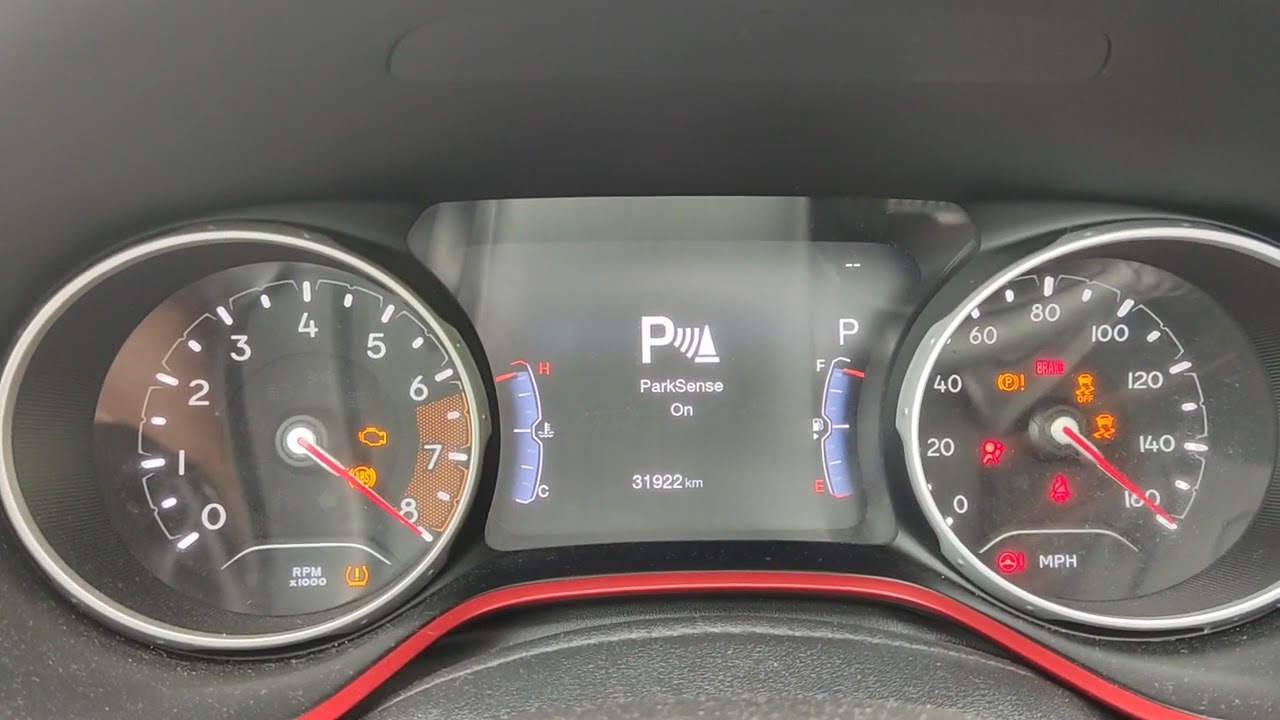 Jeep Compass (2017-) kasowanie inspekcji serwisowej. Jeep Compass service reminder reset.
