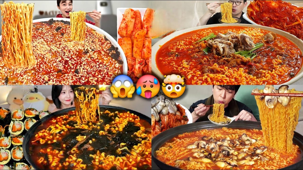 BIGGEST Bowl Challenge! 😵 Mukbangers Eating Spicy Buldak Ramen 🍜🔥
