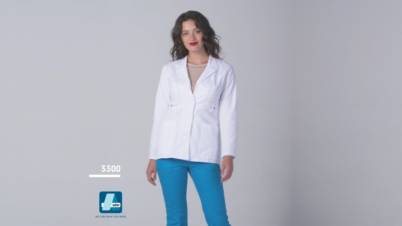 3300 WOMEN&rsquo;S 28&rdquo;  TAB-WAIST LAB COAT