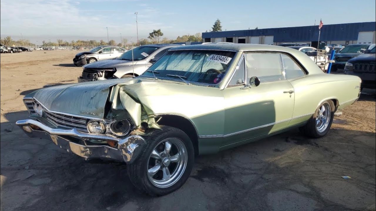 Chevrolet Chevelle 1967 года выпуска, сильные повреждения передней части, выставлен на аукцион Co...