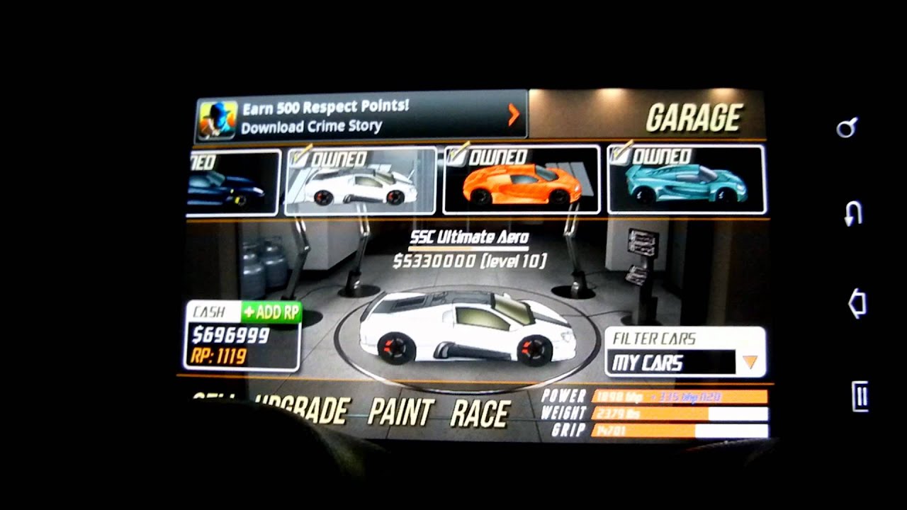 drag racing android  SSC Ultimate Aero 10.920 1/2 mile