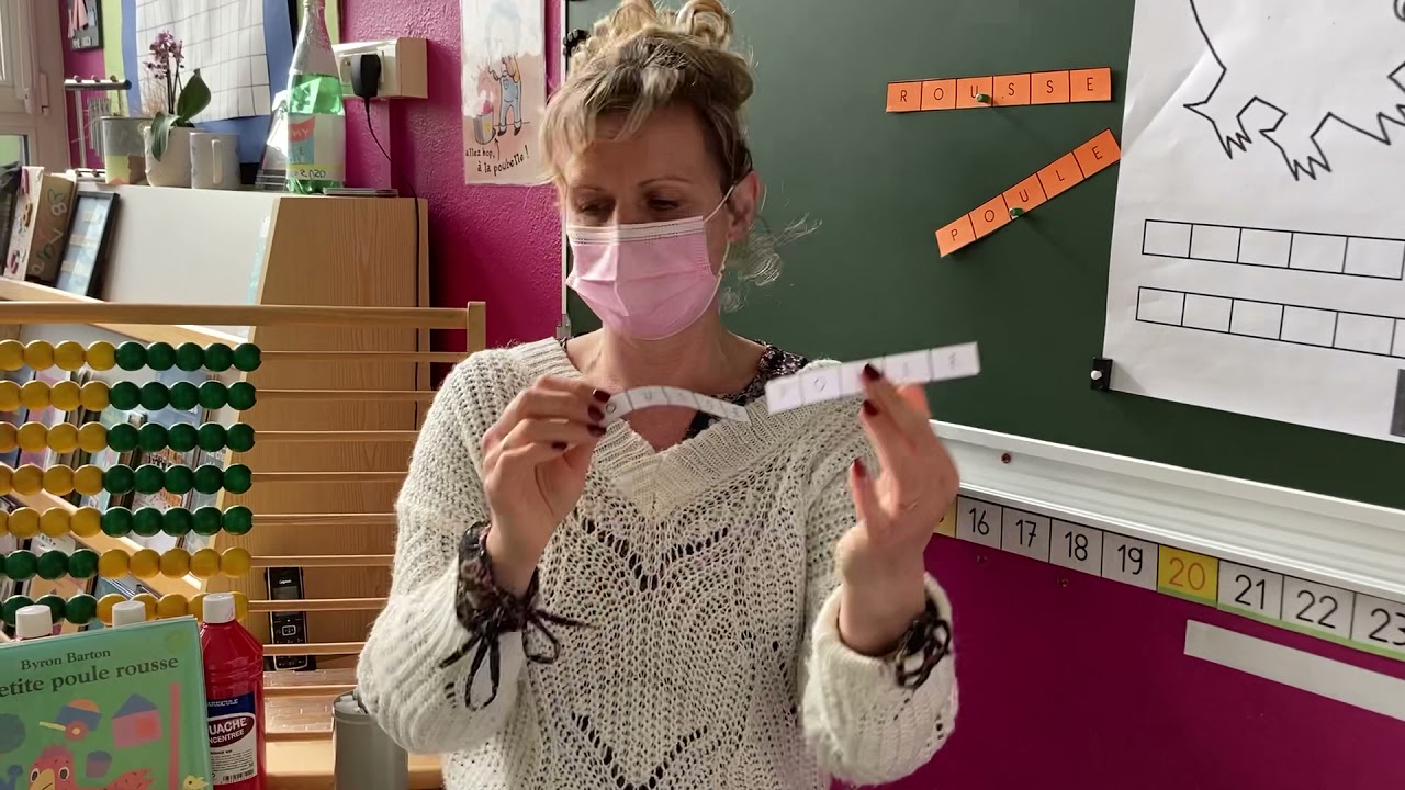 Apprendre le nom des lettres en PS pour écrire POULE ROUSSE