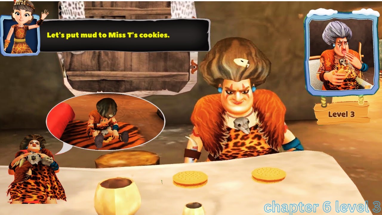 scary teacher 2 stone age chapter 6 level 3 (walkthrough) gameplay #scaryteacherstoneage