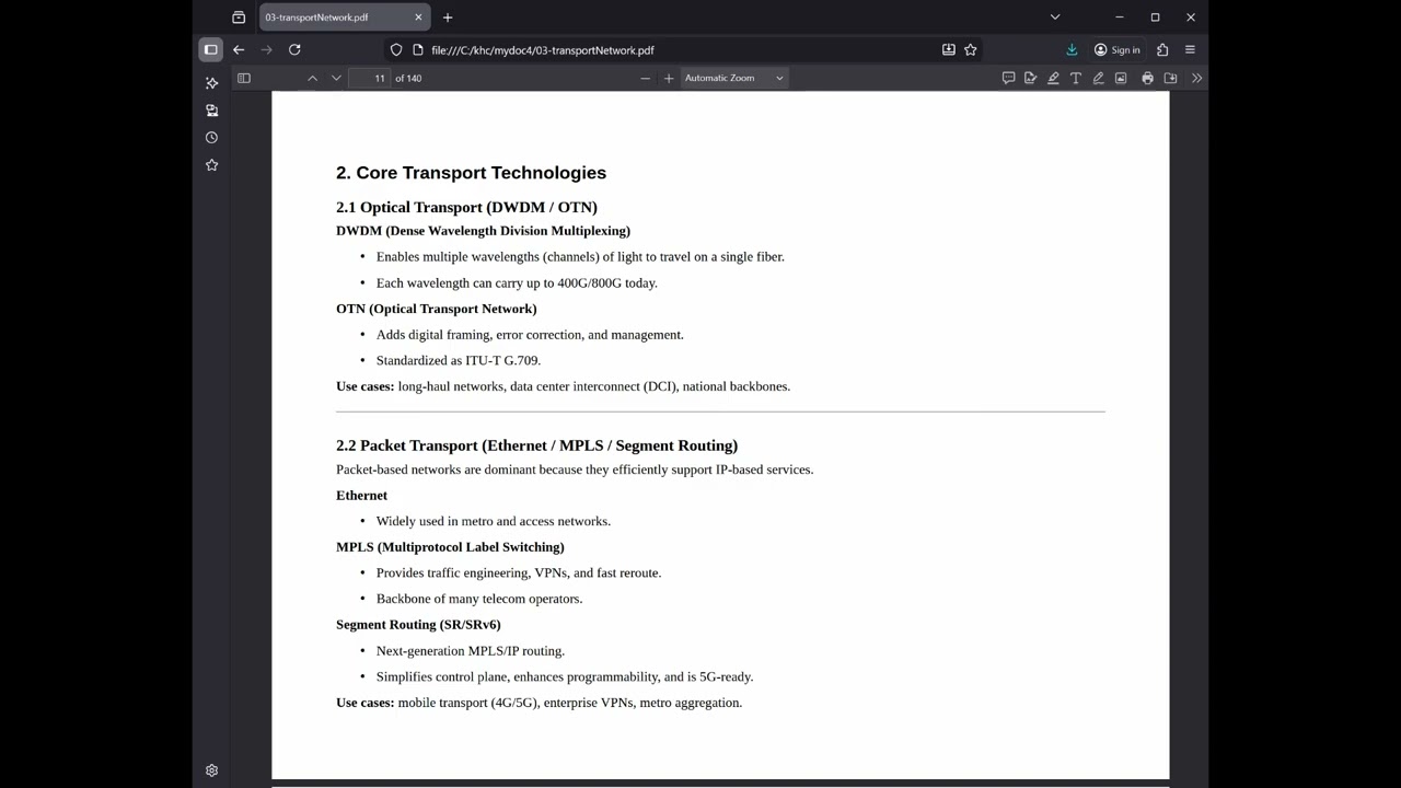 01 Transport Network - Overview of Transport Network Technology - 1